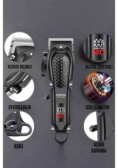 Northcity Suya Dayanıklı Şarjlı Tıraş Makinesi - Keskin Bıçaklı Dijital Göstergeli & Kablosuz