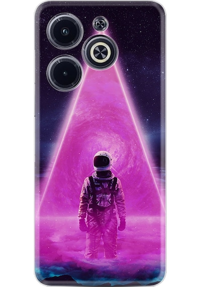 Infinix Uyumlu Hot 40i Kılıf Resimli Desenli Silikon Platinium Series Astro Purple 1890