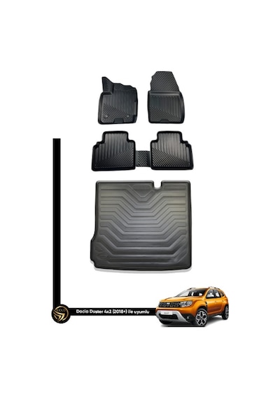 Dacia Duster 4x2 3d Havuzlu Paspas + Bagaj Havuzu İkili Set