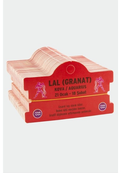 Lal - 742 - -granat- & Kova Burç Bileklik - Nazblsmm - Kartı Kırmızı