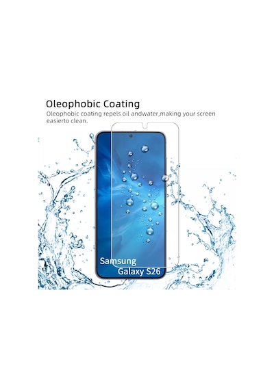 Samsung Galaxy S26 İle Uyumlu Ekran Koruyucu Şeffaf Temperli Kırılmaz Cam Ekran Koruyucu 3 Adet