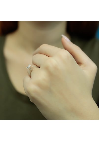 Lova 0,30 Karat Efektli Pırlanta Tektaş Yüzük - 1020293