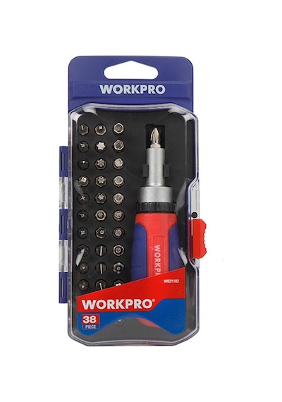 Workpro Wp200517 38 Parça Profesyonel Cr-v Cırcırlı Bits Tornavida Seti