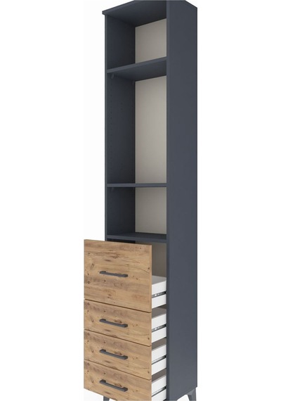 Arges Dolap 3 Raflı 4 Çekmeceli 44x30x221 Antrasit-çam Antrasit Arges Dolap 3 Raflı 4 Çekmeceli 44x30x221 Antrasit-çam Antrasit