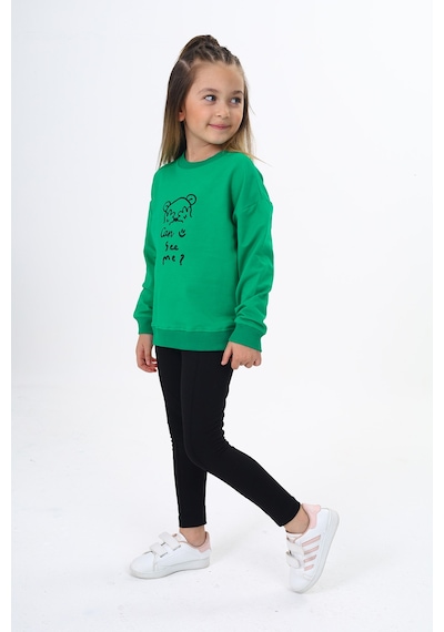 Toontoy Kids Toontoy Kız Çocuk Nakışlı Taytlı Takım Çimen Yeşili