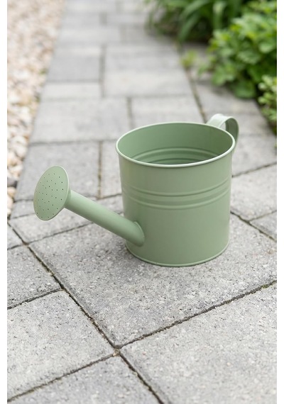 Laura 5 Litre Metal Çiçek Bahçe Sulama Kabı - Modern Dekoratif Çok Amaçlı Sulak Mint Yeşili