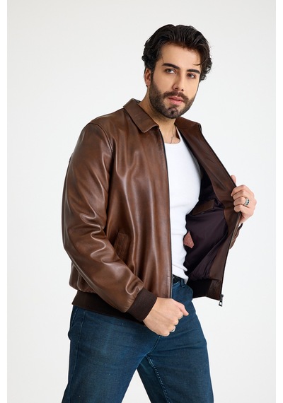 Franko Armondi Klasik Erkek Deri Ceket E60-k-873 Fındık