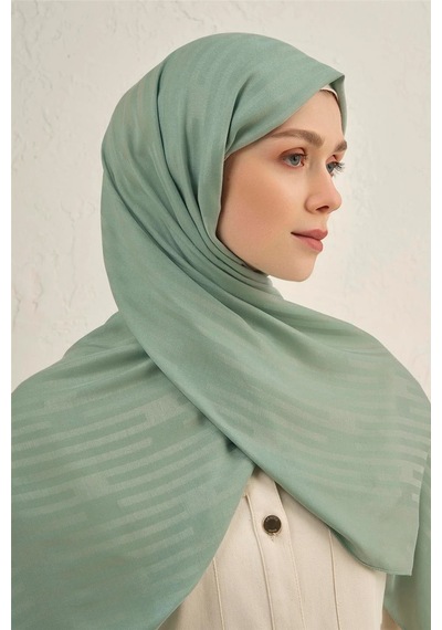 Armine Lyocell Viscon Stripes Desenli Şal 2 Mint Yeşili