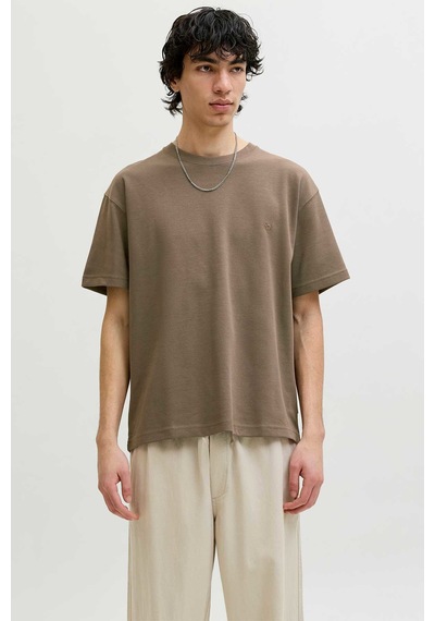 Jack & Jones Jprblaethan Ss Logo Tee Sn Kahverengi