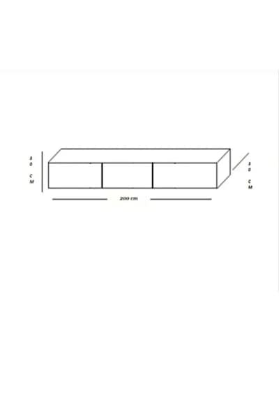 Tv Ünitesi Tv Sehpası Alt Modül 200 Cm Krem Mdf