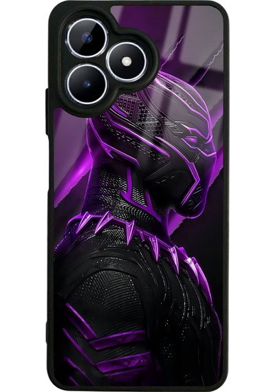 Oppo Realme Note 50 Black Panter Tasarımlı Glossy Telefon Kılıfı Siyah