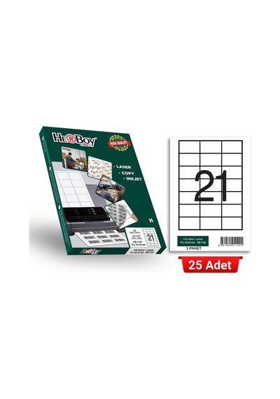 Herboy Hb-1124 70 X 42,43 Mm A4 Laser Etiket 25 Adet