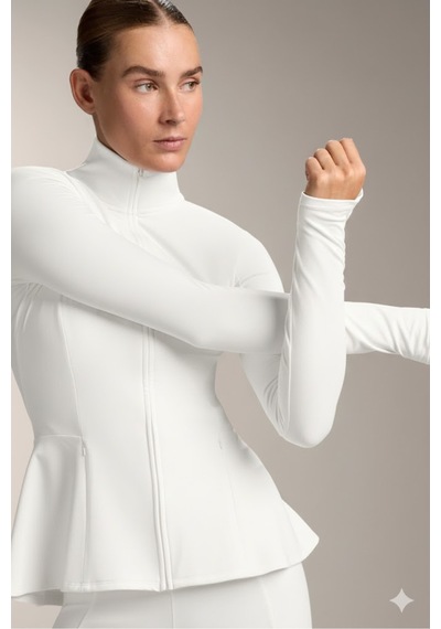Gugus Kadın Polarlı İçi Termal Light Warm Running Volanlı Fermuarlı Yüksek Yaka Spor Ceket Esnek Activewear Beyaz Gugus Kadın Polarlı İçi Termal Light Warm Running Volanlı Fermuarlı Yüksek Yaka Spor Ceket Esnek Activewear Beyaz