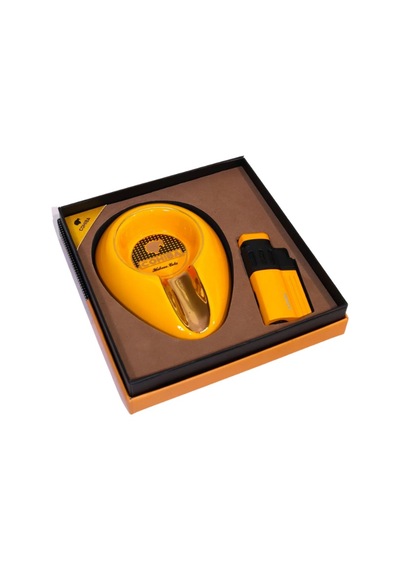 Cohiba 4 Torch Pürmüz Sarı Çakmak Küllük İkili Puro Seti Tr10028
