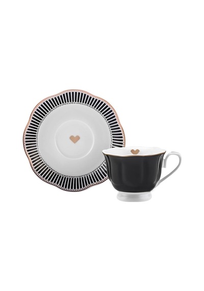 Piraye 6 Kişilik Kahve Fincan Takımı 80 Ml Siyah