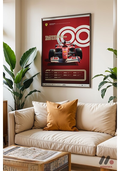 Formula 1 Şampiyonları 2000-2009, Siyah Çerçeveli Duvar Tablosu - Oto Severlere Özel Hediye