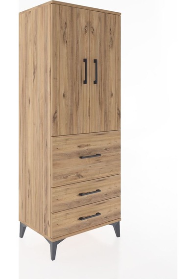 Hyperion Dolap 3 Raflı 3 Çekmeceli 2 Kapaklı 60x44x163 Çam-çam Atlas Çam