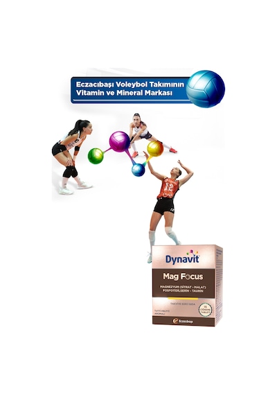 Dynavit Mag Focus 15 Çiğneme Tab - Magnezyum Malat & Sitrat, Fosfotidilserin, B6 & B12 Vitamini - Odaklanma