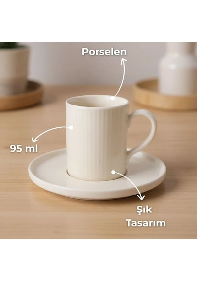 Bk Gift Icon 6 Kişilik Porselen Kahve Fincan Takımı 12 Parça Beyaz Modern Fincan Seti 99 Ml Kobitmeyencom36723 Bk Gift Diğer
