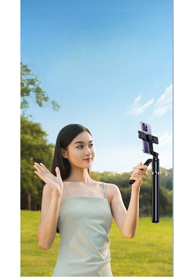 160cm Çift Işıklı Telefon Tripod Bluetooth Kumandalı Video Çekim Selfie Tripod Standı Telefon Tutucu 160 Cm