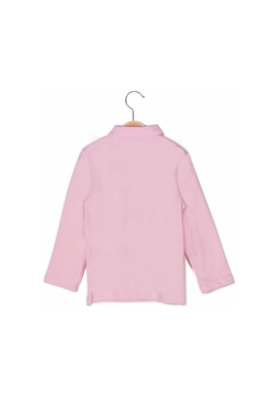 Zeyland Polo Yaka Uzun Kol Kız Çocuk T-shirt - Pembe