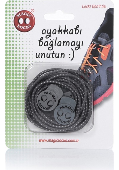 Magic Locks Akıllı Bağcık Yuvarlak 3'lü Set Gri
