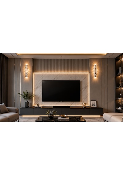 Taç Gümüş Kasa Dekoratif Ledli Duvar Aplik Pilli Ve Elektrikli 3200k Gün Işığı Siyah