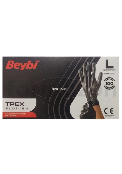 Beybi Tpex Eldiven Siyah Large 100'lü
