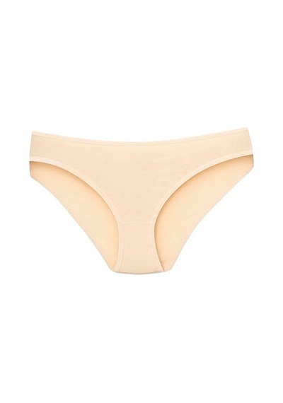 Astrid T Premium Renkli Giyim Spor Kadın Pamuklu Slip Külot 3'lü Paket Beyaz - Siyah - Ten