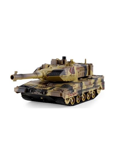 Oyuncak 2.4 Uzaktan Kumandalı Su Bombası Atan Tank Buharlı 1200 Şarjlı Sesli Gövdesi 360 Hareketli Gövde Sarı