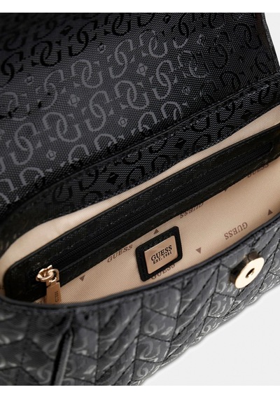 Guess Stacey Dönüştürülebilir Kapaklı Kadın Siyah Çapraz Çanta Hwgg9741210-bla
