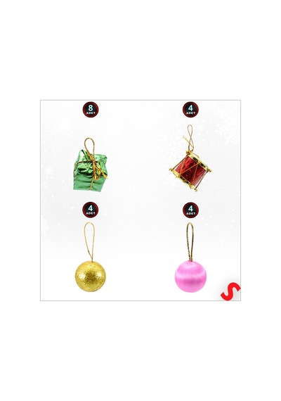 Yılbaşı Ağacı Lüks Süsleme Seti, 4,5cm X 30 Parça