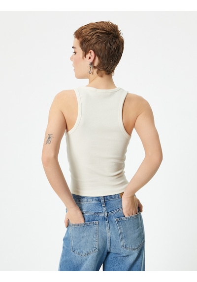 Koton Basic Halter Yaka Atlet Ribanalı Pamuklu Bej 4sal30065ık 4SAL30065IK050 Koton Basic Halter Yaka Atlet Ribanalı Pamuklu Bej 4sal30065ık 4SAL30065IK050