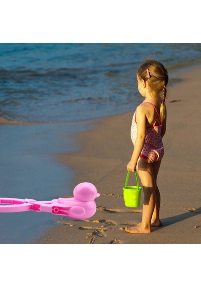 Çocuklar Aile Yetişkinler Için Ördek Kartopu Yapıcı Klip Sandball Aracı Pembe