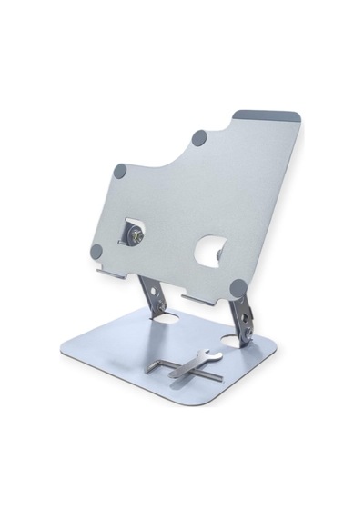 Katlanabilir Metal Alaşımlı Yükseklik Ve Açı Ayarlı Kaydırmaz Tablet Notebook Ve Laptop Standı Laptop Notebook Ve Tablet Standı Gümüş N6