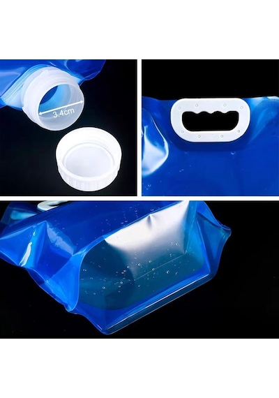 Katlanabilir Outdoor Kamp Piknik Su Bidonu 10 Litre Şeffaf Beyaz