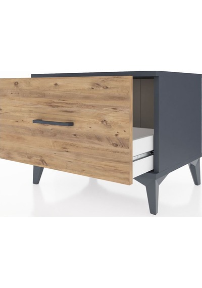 Hyperion Komodin Tek Çekmeceli 60x44x48 Antrasit-çam Antrasit