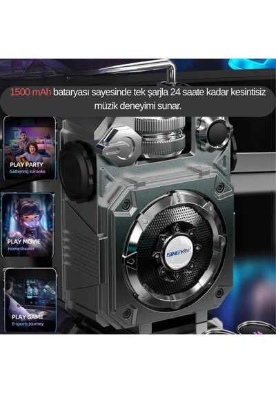 Mecha Tarzı Bluetooth Hoparlör Taşınabilir Subwoofer Mini