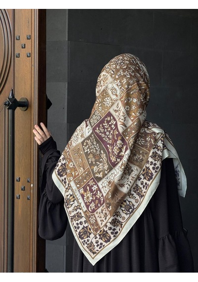 Qalortex Scarf Pamuklu Soft Osmanlı Desen Eşarp-küf Yeşil
