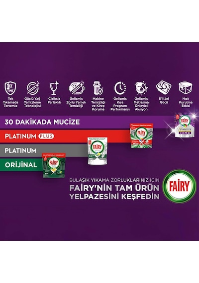 Faıry Mucize Bulaşık Makinesi Deterjanı Kapsülü/tableti 30 Yıkama 3 Paketi