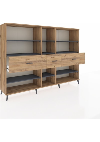 Hyperion Dolap 9 Raflı 3 Çekmeceli 220x44x163 Çam-antrasit/çam Antrasıt/atlas Çam - Atlas Çam Hyperion Dolap 9 Raflı 3 Çekmeceli 220x44x163 Çam-antrasit/çam Antrasıt/atlas Çam - Atlas Çam