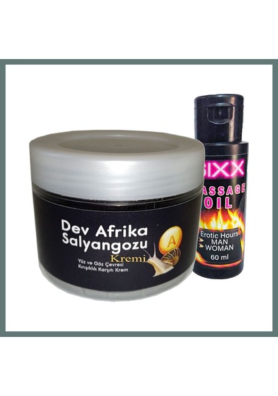 Bezos Giant Afrikasalyangozu Kremi Yaşlanma Karşıtı Dev Salyangoz100ml + 60 Ml Sıxx Erotikmasaj Yağı Ventra