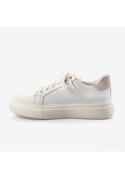 Mocassini Hakiki Deri Erkek Bağcıklı Kalın Taban Spor & Sneaker 35110 Beyaz Sipiro Beyaz