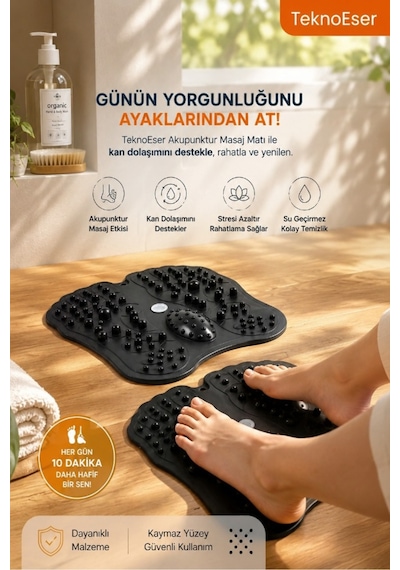 Siyah Akupunktur Ayak Masaj Mati Refleksoloji Baski Noktali Ayak Dinlendirme Minderi Model 41241241241241241241241243123 Çok Renkli