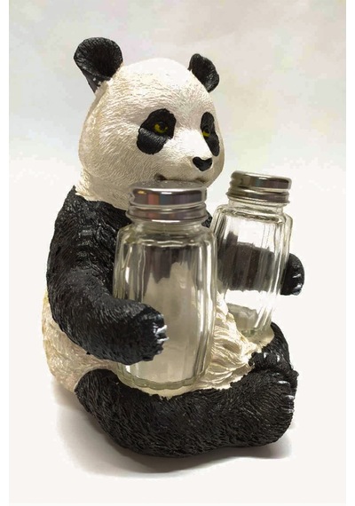 Sevimli Panda Tasarım Dekoratif Büyük Tuzluk Biblo Renkli