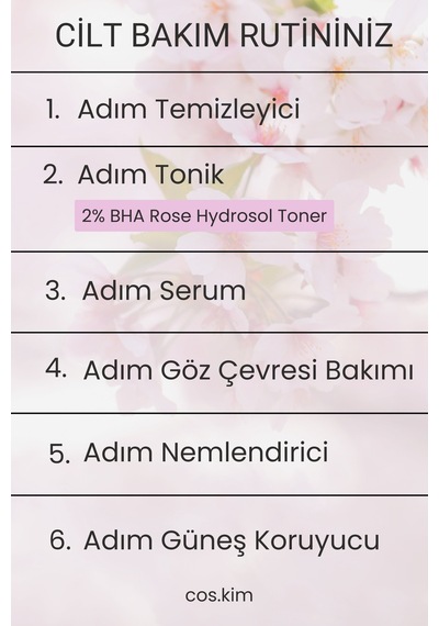 %2 Bha Gül Hidrosol Tonik 250 Ml Gözenek Sıkılaştırıcı, Akne Ve Siyah Nokta Karşıtı Yağ Dengeleyici