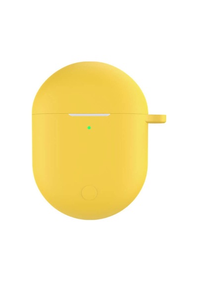 Koodmax Xiaomi Redmi Buds 3 Pro / Airdots 3 Pro Uyumlu Silikon Kılıf + Metal Kopça - Sarı