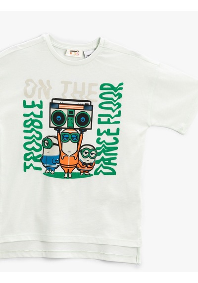 Koton Minions Baskılı Tişört Lisanslı Kısa Kollu Bisiklet Yaka Pamuklu Mınt 2skb10451tk Mint