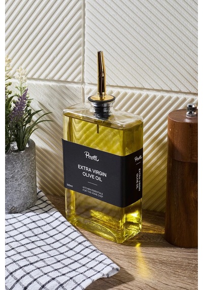 Molivet Gold Kapak 350ml Cam Yağdanlık-sosluk-sirkelik Sticker Hediyeli Altın