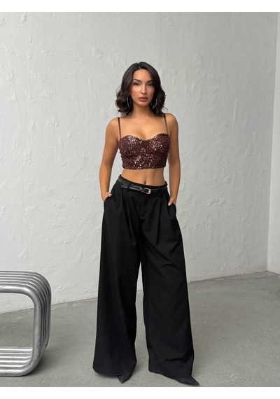 Verymoda Pulpayet Abiye Büstüyer - F2063 Koyu Kahve